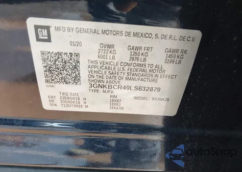 2020 Chevrolet Blazer Fwd 2Lt z USA, uszkodzony, nr VIN 3GNKBCR49LS632879